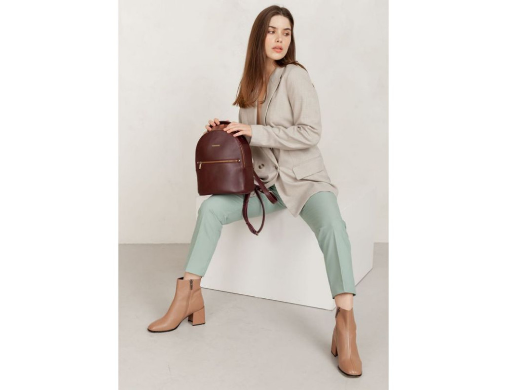 Шкіряний жіночий міні-рюкзак Kylie Бордовий Blanknote BN-BAG-22-vin - Фотографія № 6