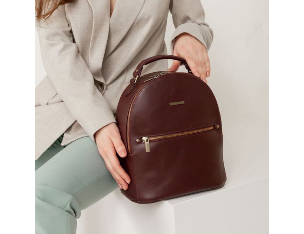 Шкіряний жіночий міні-рюкзак Kylie Бордовий Blanknote BN-BAG-22-vin - Фотографія № 10