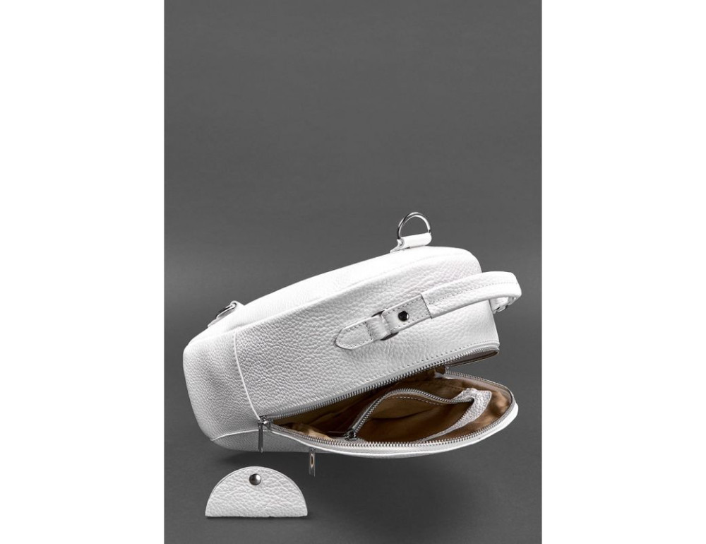 Женский белый рюкзак из натуральной кожи Kylie Blanknote BN-BAG-22-white - Фото № 5