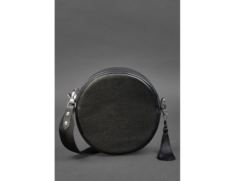 Кругла жіноча шкіряна сумочка Tablet чорна blanknote BN-BAG-23-bw - Фотографія № 3