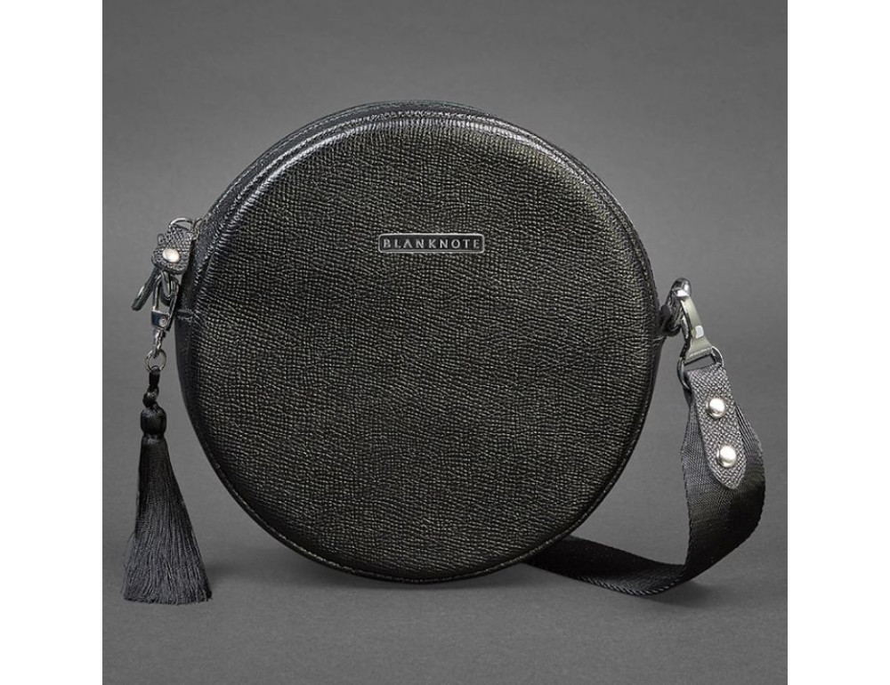 Кругла жіноча шкіряна сумочка Tablet чорна blanknote BN-BAG-23-bw - Фотографія № 5