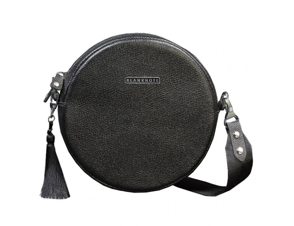 Кругла жіноча шкіряна сумочка Tablet чорна blanknote BN-BAG-23-bw - Фотографія № 6