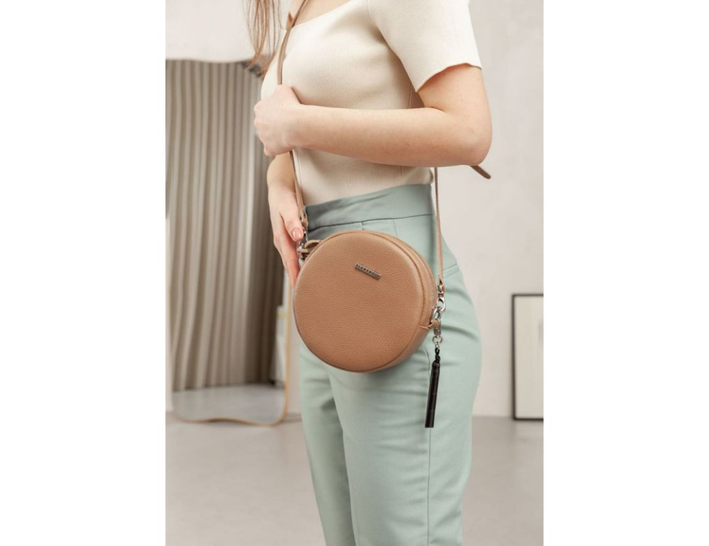 Жіноча кругла сумочка Tablet BN-BAG-23-crem-brule бежева - Фотографія № 7