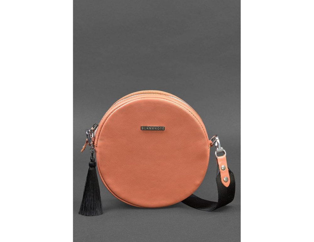 Круглая кожаная женская сумочка Tablet коралловая blanknote BN-BAG-23-living-coral - Фото № 1