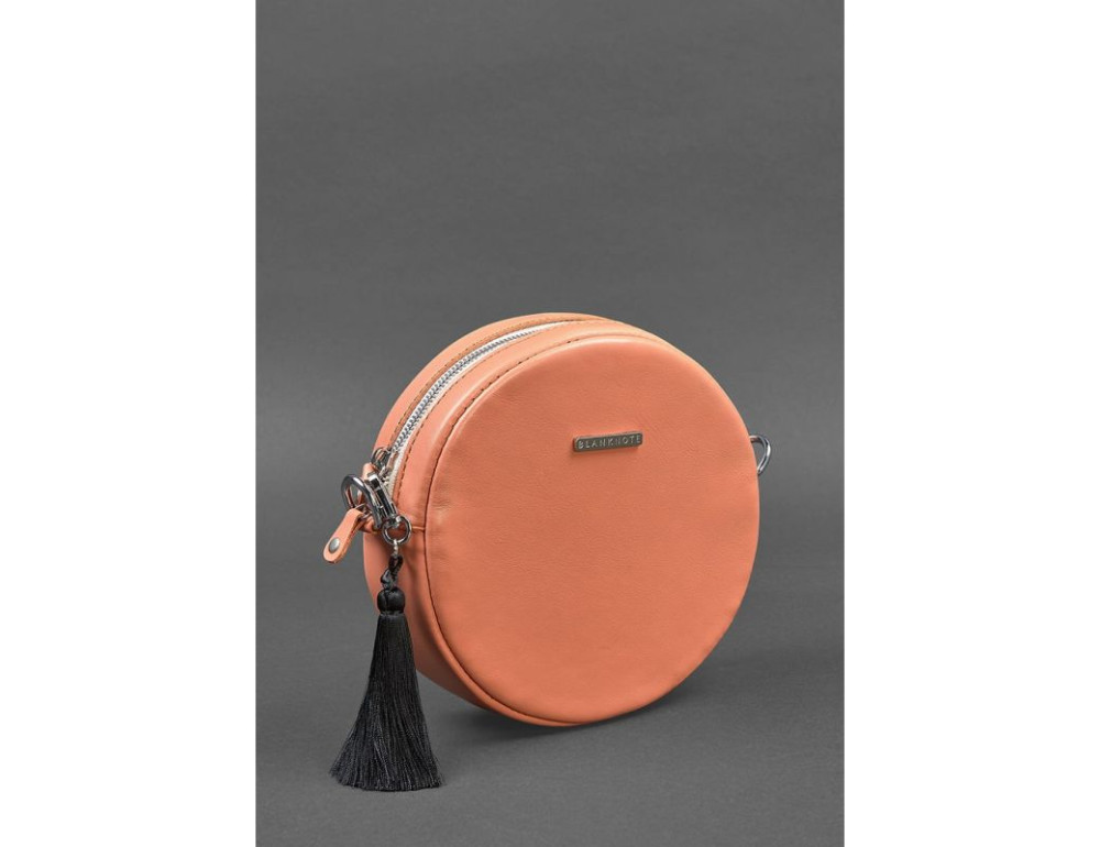 Круглая кожаная женская сумочка Tablet коралловая blanknote BN-BAG-23-living-coral - Фото № 2