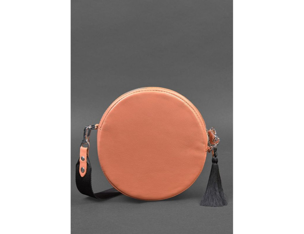 Круглая кожаная женская сумочка Tablet коралловая blanknote BN-BAG-23-living-coral - Фото № 3