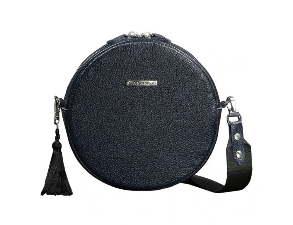 Кругла жіноча шкіряна сумочка Tablet темно-синя blanknote BN-BAG-23-navy - Фотографія № 8