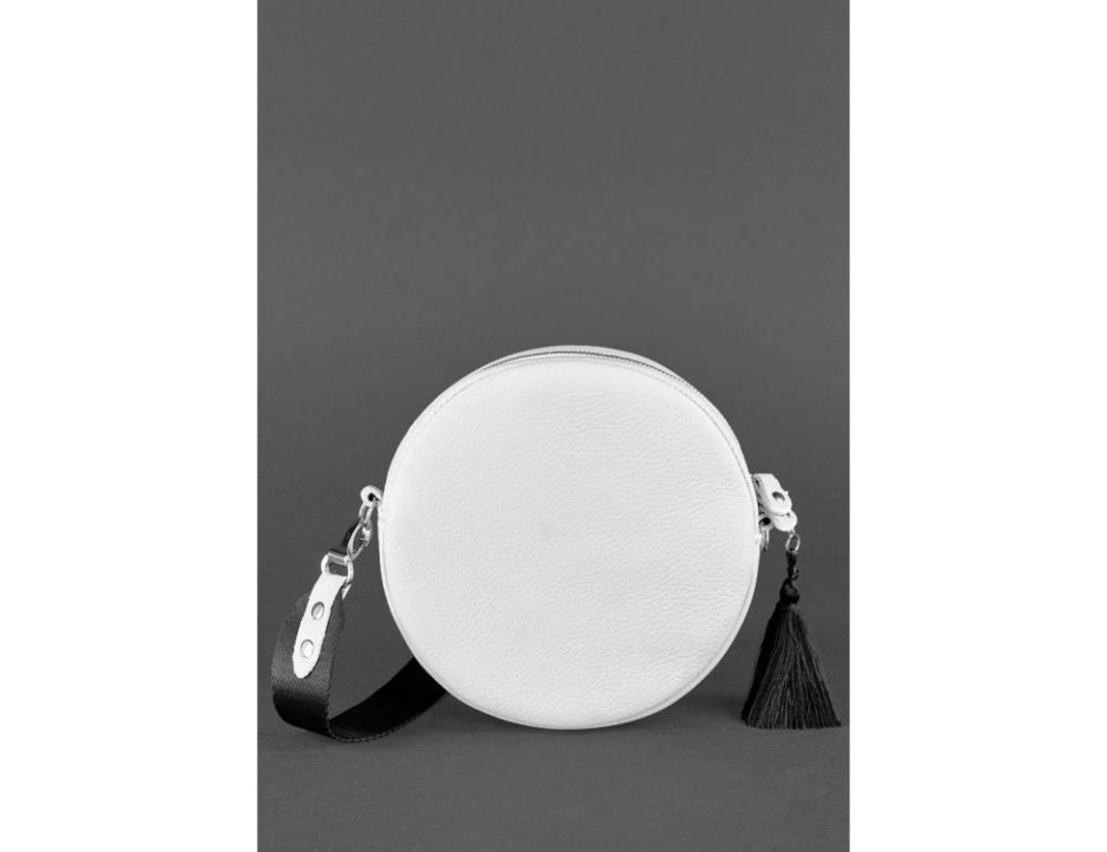 Кругла жіноча шкіряна сумочка Tablet біла blanknote BN-BAG-23-white - Фотографія № 5
