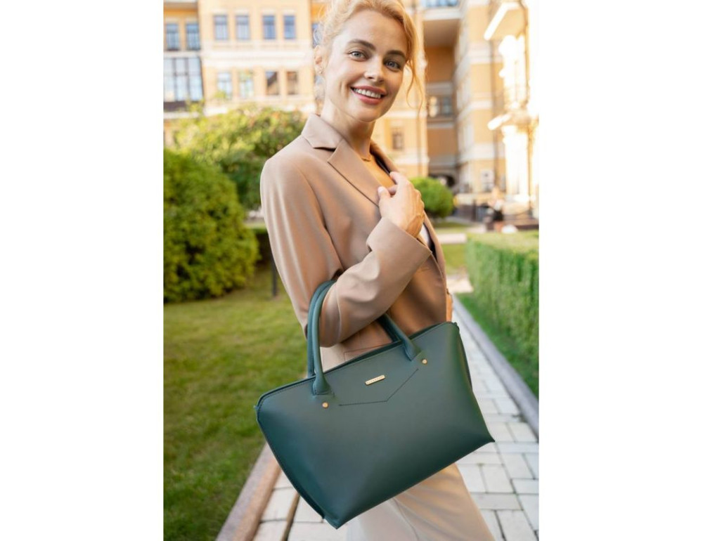 Шкіряна жіноча сумка Blanknote BN-BAG-24-malachite малахіт - Фотографія № 8