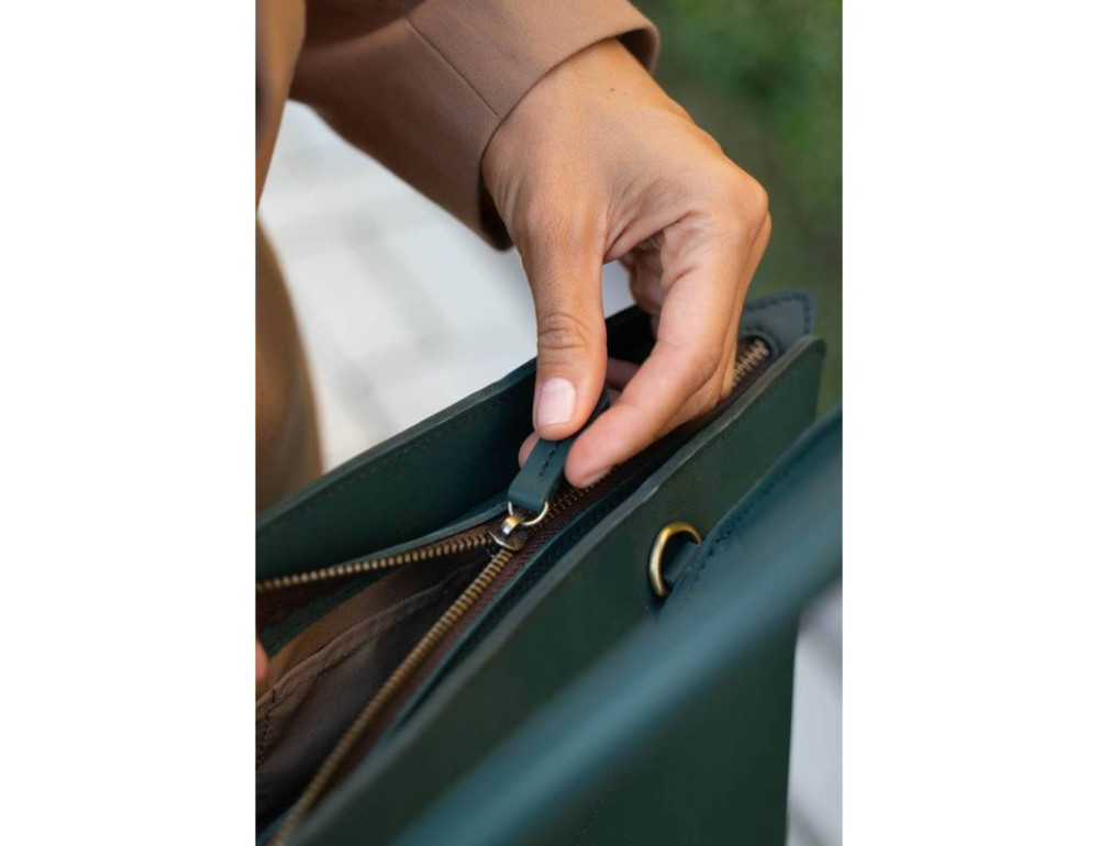 Шкіряна жіноча сумка Blanknote BN-BAG-24-malachite малахіт - Фотографія № 10