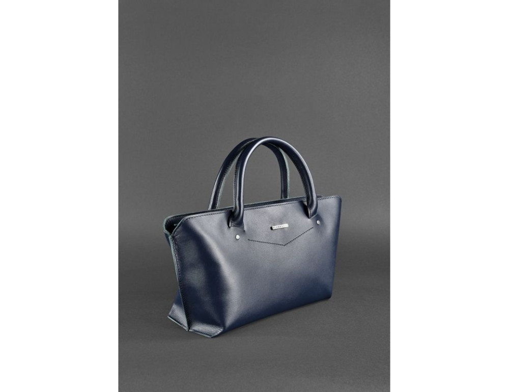 Шкіряна жіноча сумка Blanknote BN-BAG-24-navy-blue темно-синій - Фотографія № 3