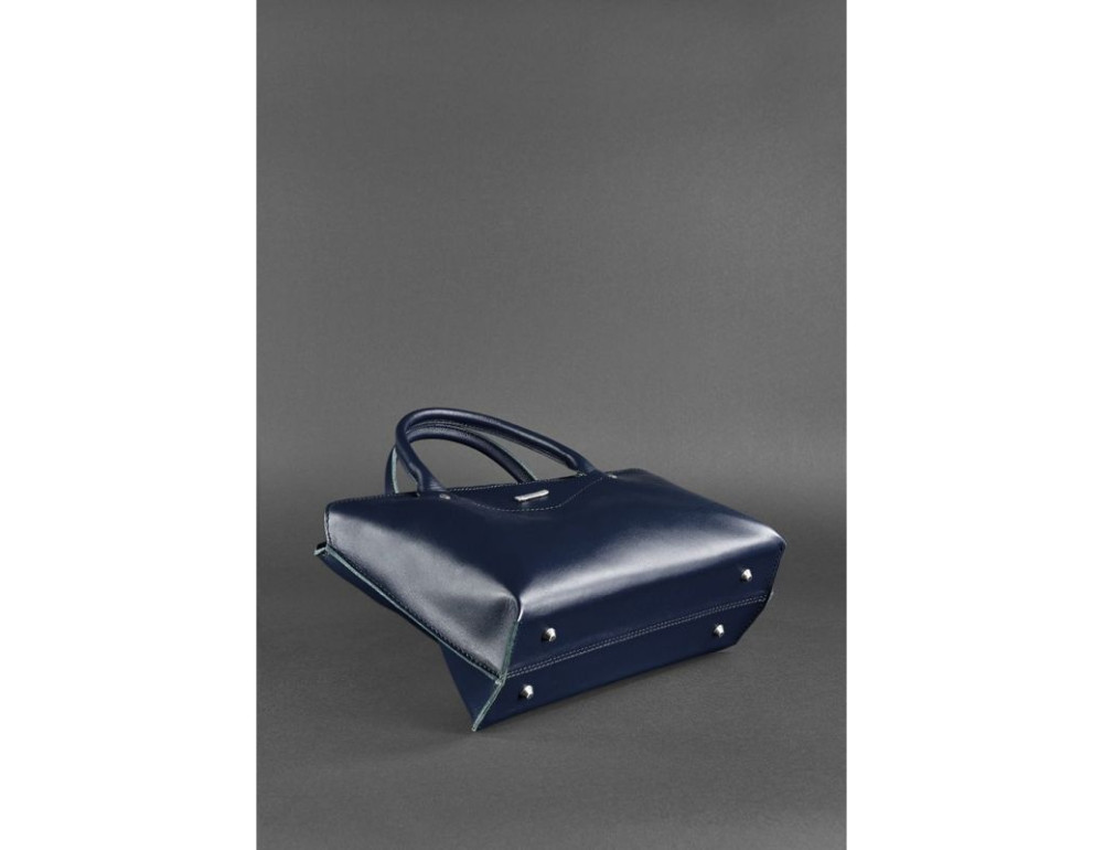Шкіряна жіноча сумка Blanknote BN-BAG-24-navy-blue темно-синій - Фотографія № 5