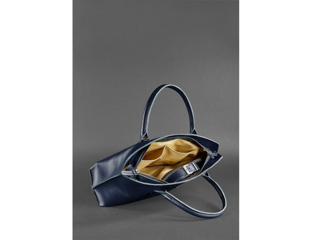 Шкіряна жіноча сумка Blanknote BN-BAG-24-navy-blue темно-синій - Фотографія № 6