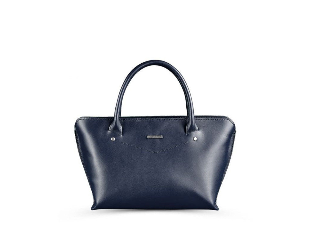 Шкіряна жіноча сумка Blanknote BN-BAG-24-navy-blue темно-синій - Фотографія № 10