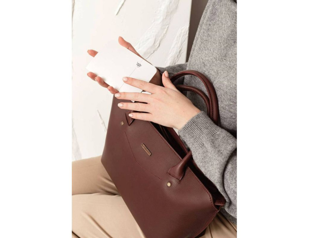 Шкіряна жіноча сумка Blanknote BN-BAG-24-vin виноград - Фотографія № 10