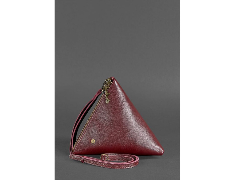 Кожаная женская сумка-косметичка Пирамида Марсала Blanknote BN-BAG-25-marsala - Фото № 2