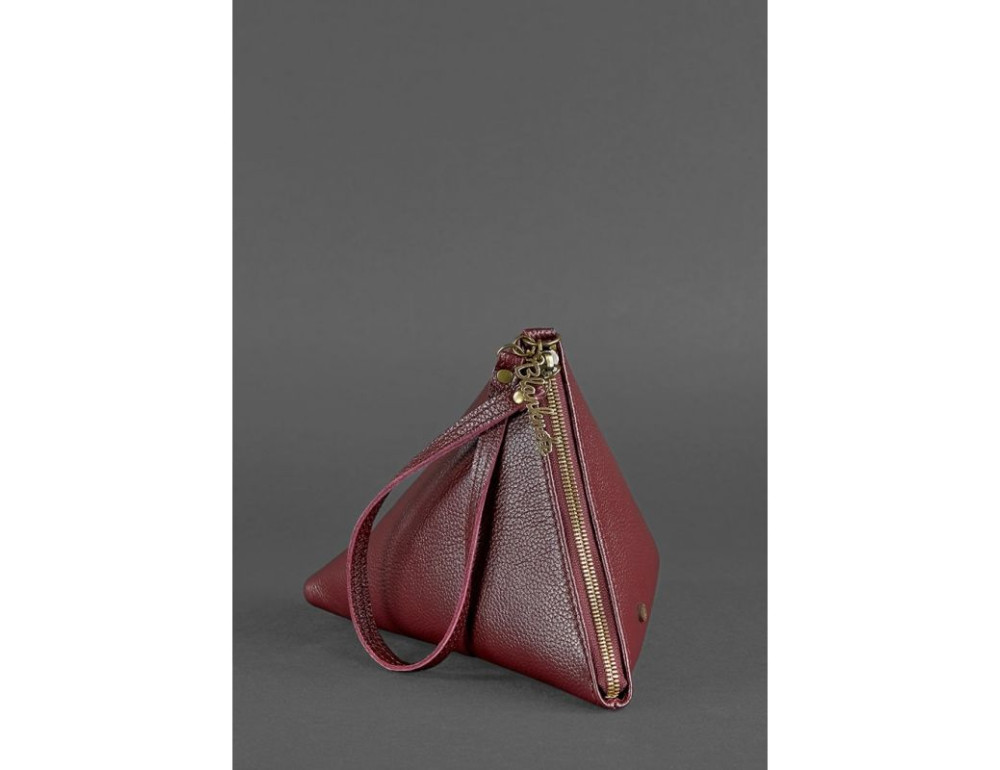 Кожаная женская сумка-косметичка Пирамида Марсала Blanknote BN-BAG-25-marsala - Фото № 3