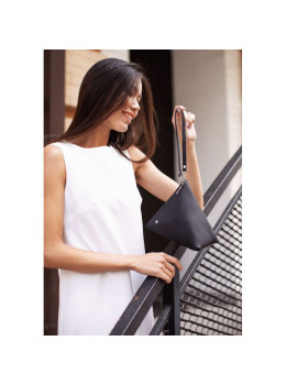 Кожаная женская сумка-косметичка Пирамида черная Blanknote BN-BAG-25-onyx