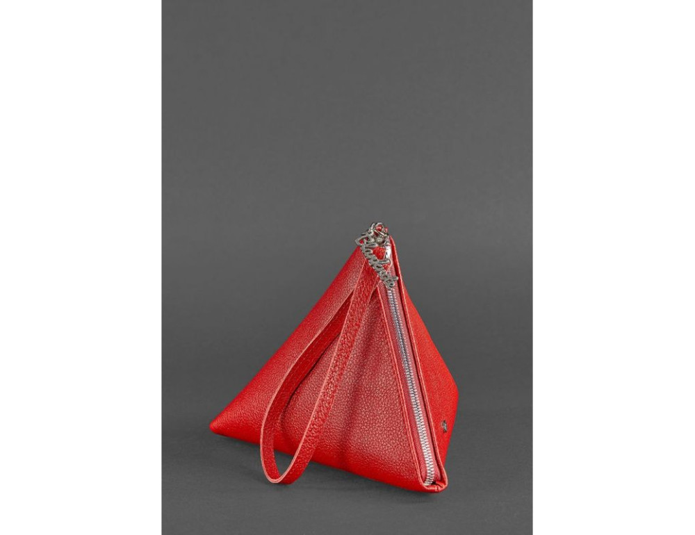 Кожаная женская сумка-косметичка Пирамида красная Blanknote BN-BAG-25-rubin - Фото № 3