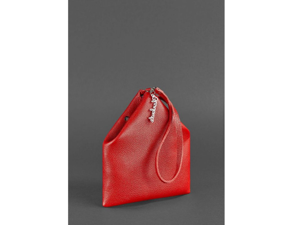 Кожаная женская сумка-косметичка Пирамида красная Blanknote BN-BAG-25-rubin - Фото № 5