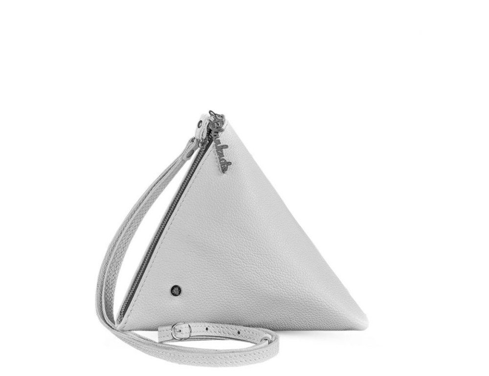 Кожаная женская сумка-косметичка Пирамида белая Blanknote BN-BAG-25-white - Фото № 10
