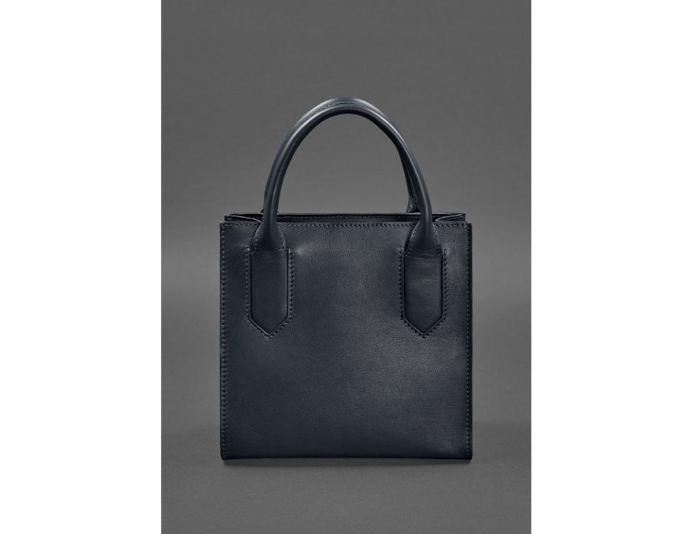 Шкіряна жіноча сумка-кроссбоді темно-синя BN-BAG-28-navy-blue - Фотографія № 7