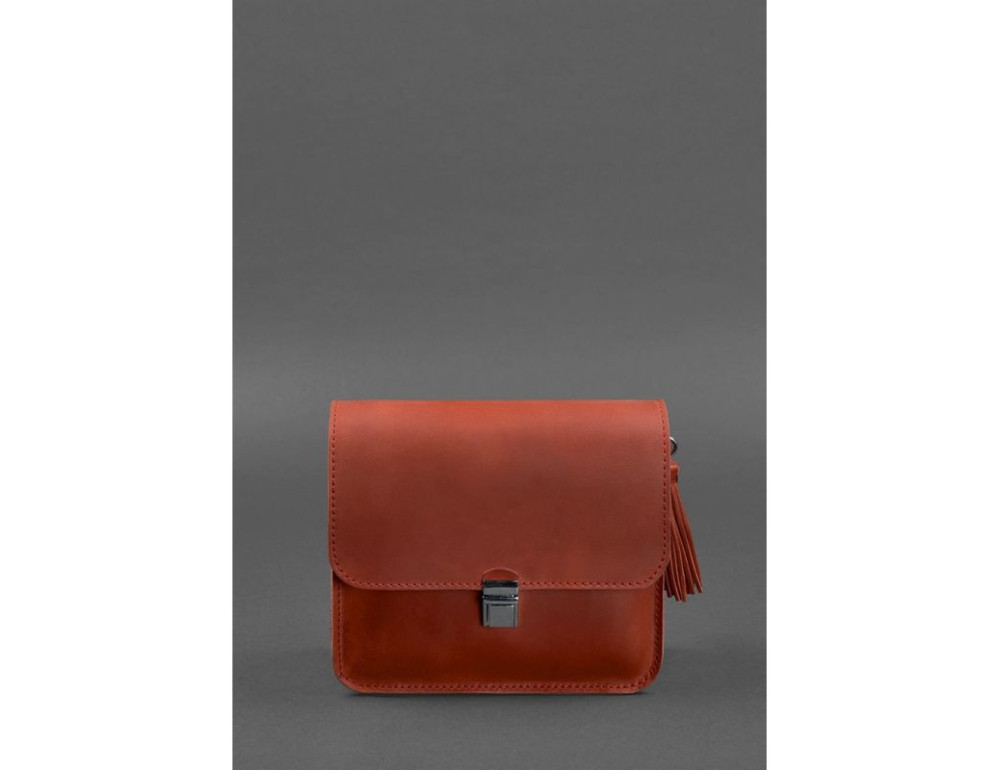 Шкіряна жіноча бохо сумка Лілу Коралова Blancnote BN-BAG-3-coral-man - Фотографія № 6