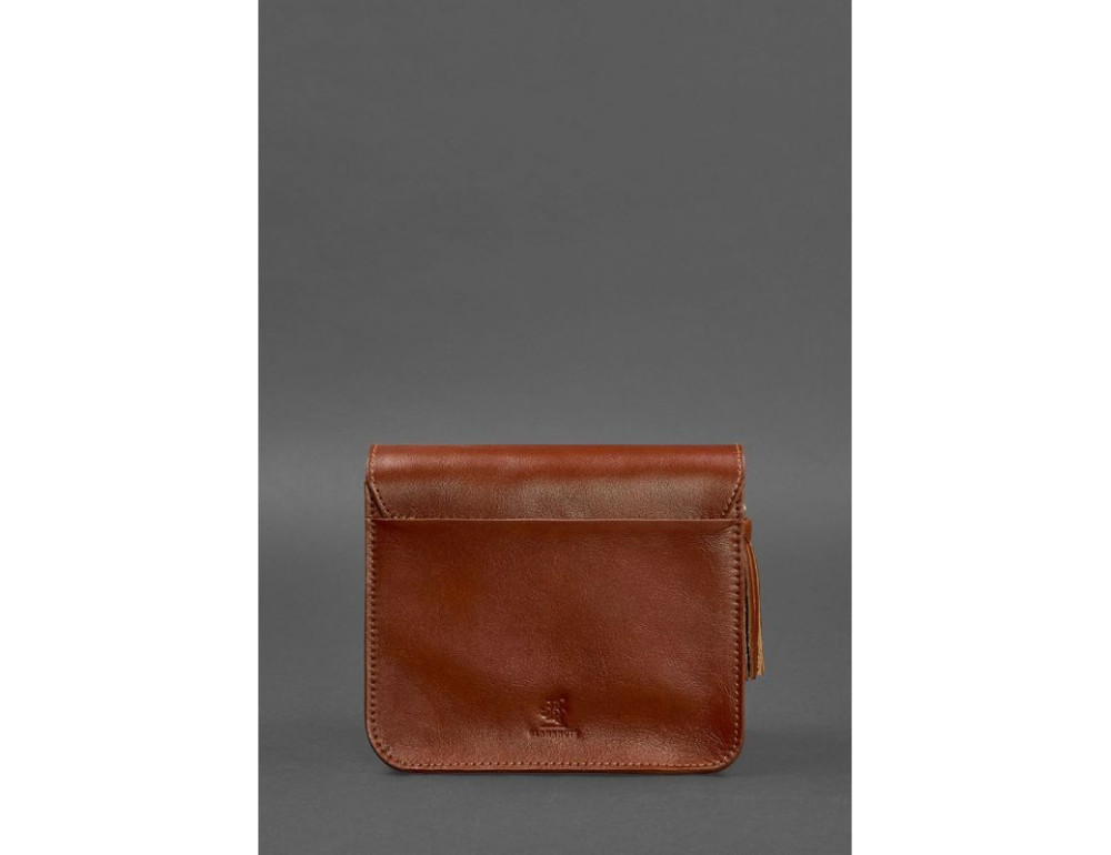 Шкіряна жіноча бохо сумка Лілу світло-коричнева Blancnote BN-BAG-3-k-man - Фотографія № 5