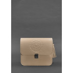 Шкіряна жіноча бохо-сумка Лілу світло-бежева краст Blancnote BN-BAG-3-light-beige - Фотографія № 100
