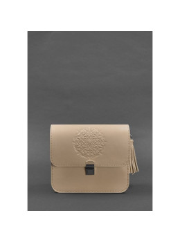 Шкіряна жіноча бохо-сумка Лілу світло-бежева краст Blancnote BN-BAG-3-light-beige