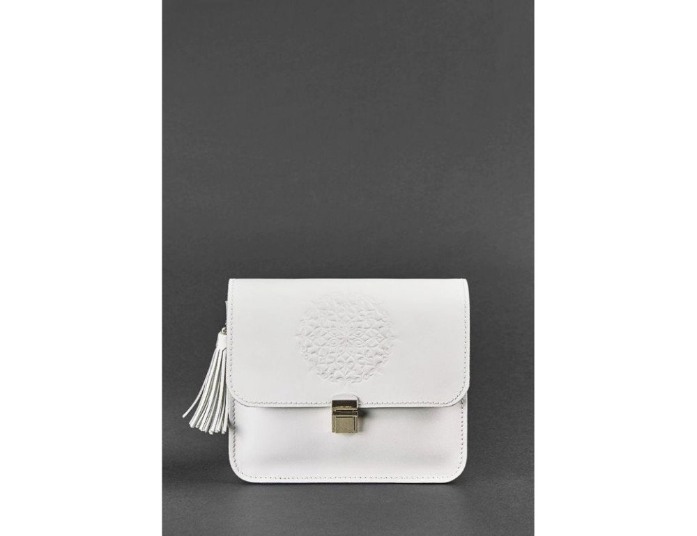 Біла шкіряна маленька сумочка Blancnote BN-BAG-3-LIGHT - Фотографія № 2