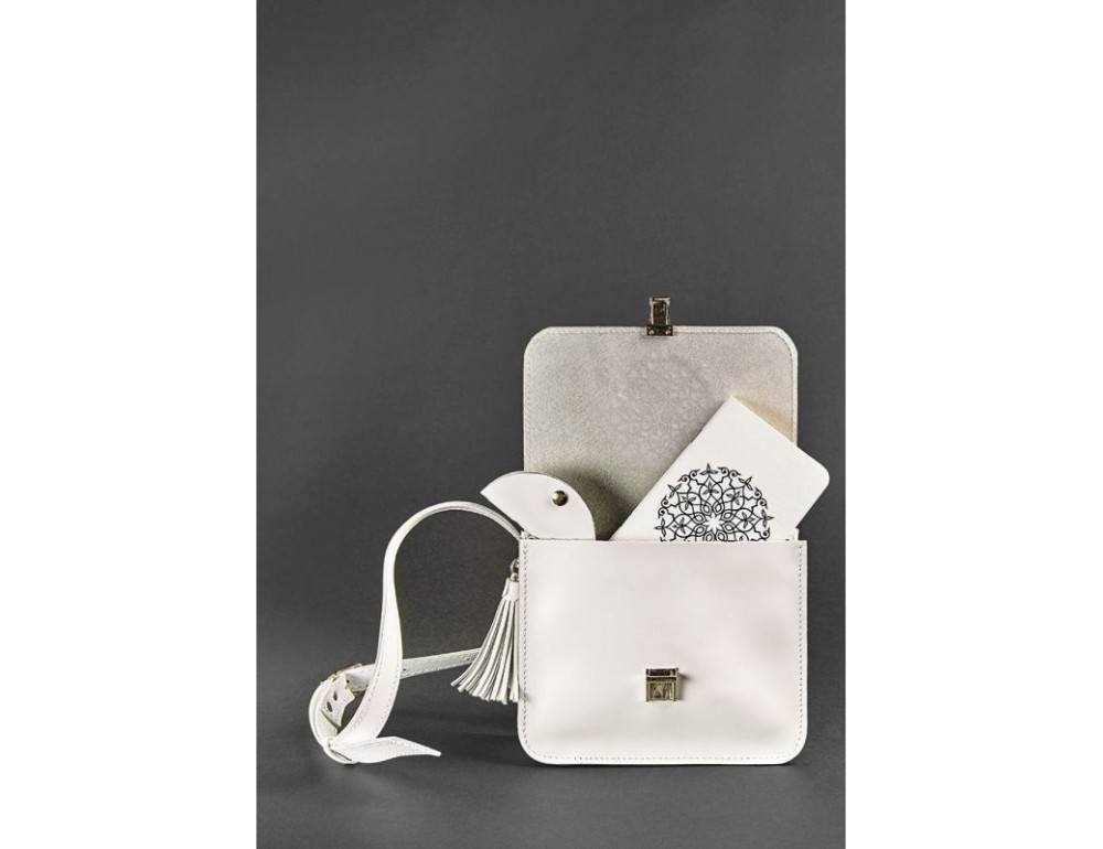 Біла шкіряна маленька сумочка Blancnote BN-BAG-3-LIGHT - Фотографія № 3