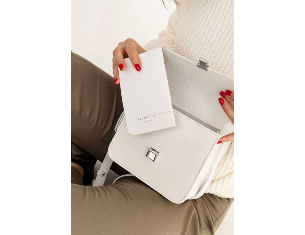 Біла шкіряна маленька сумочка Blancnote BN-BAG-3-LIGHT - Фотографія № 10