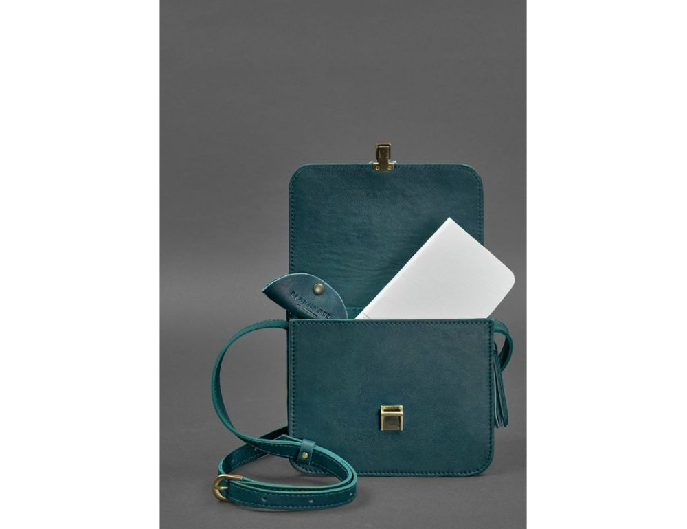 Зелена шкіряна сумочка через плече Blancnote BN-BAG-3-malachite - Фотографія № 3