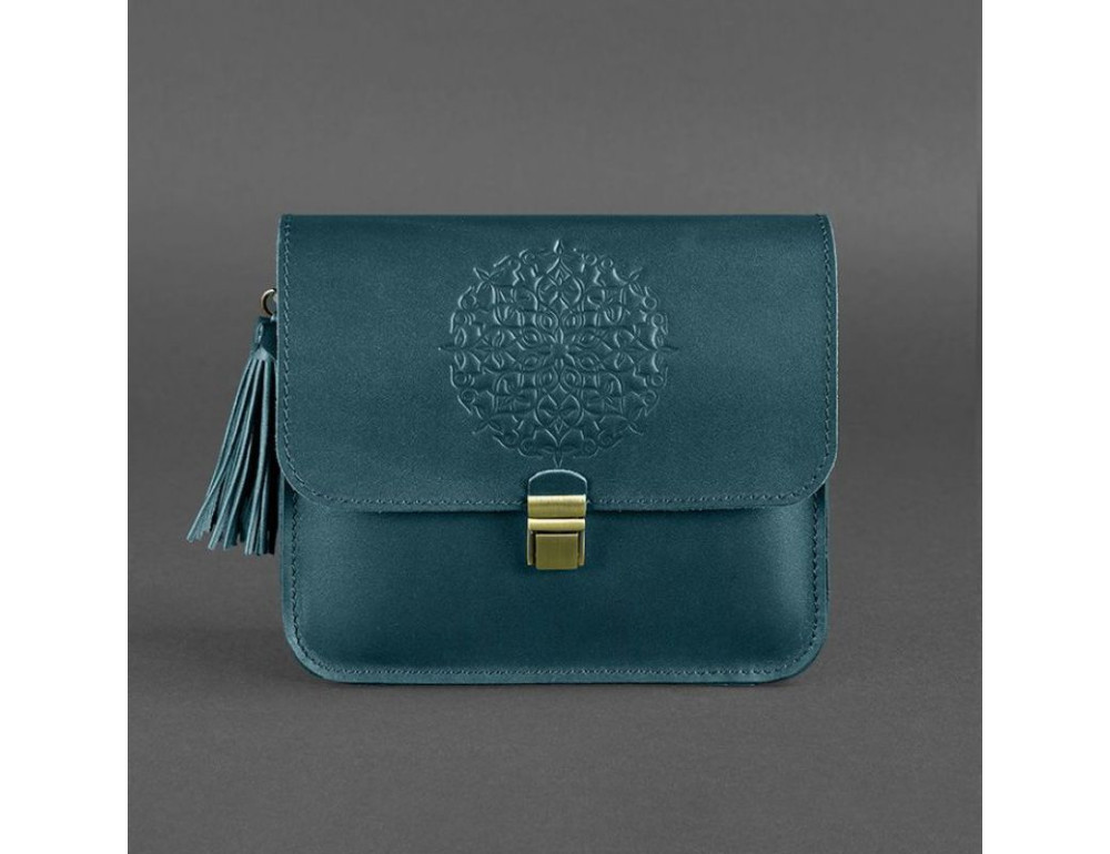 Зелена шкіряна сумочка через плече Blancnote BN-BAG-3-malachite - Фотографія № 10