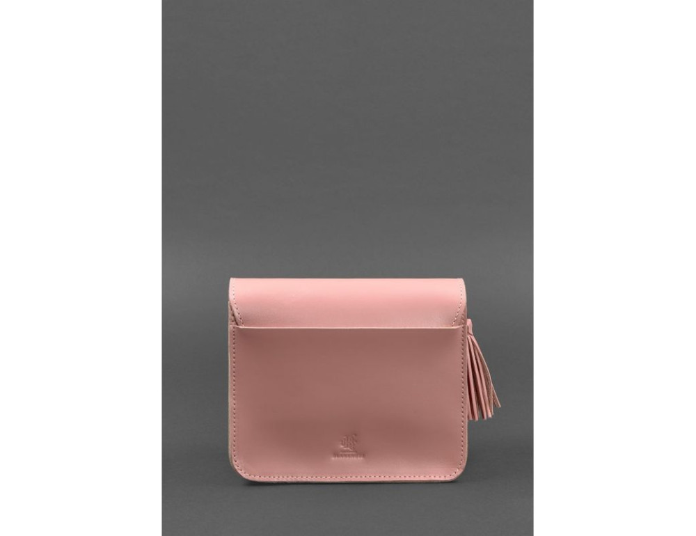 Шкіряна сумка бохо Лілу Blanknote BN-BAG-3-pink-peach рожевий персик - Фотографія № 4