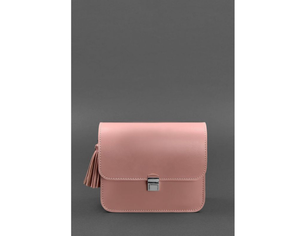 Шкіряна сумка бохо Лілу Blanknote BN-BAG-3-pink-peach рожевий персик - Фотографія № 5