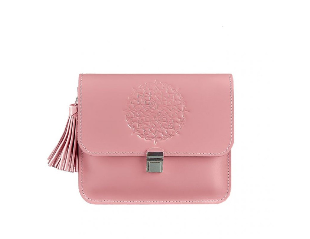 Шкіряна сумка бохо Лілу Blanknote BN-BAG-3-pink-peach рожевий персик - Фотографія № 7