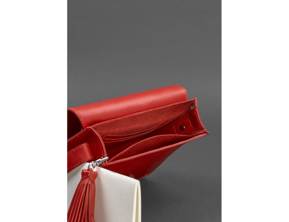 Шкіряна жіноча бохо сумка Лілу червона Blanknote BN-BAG-3-red - Фотографія № 4