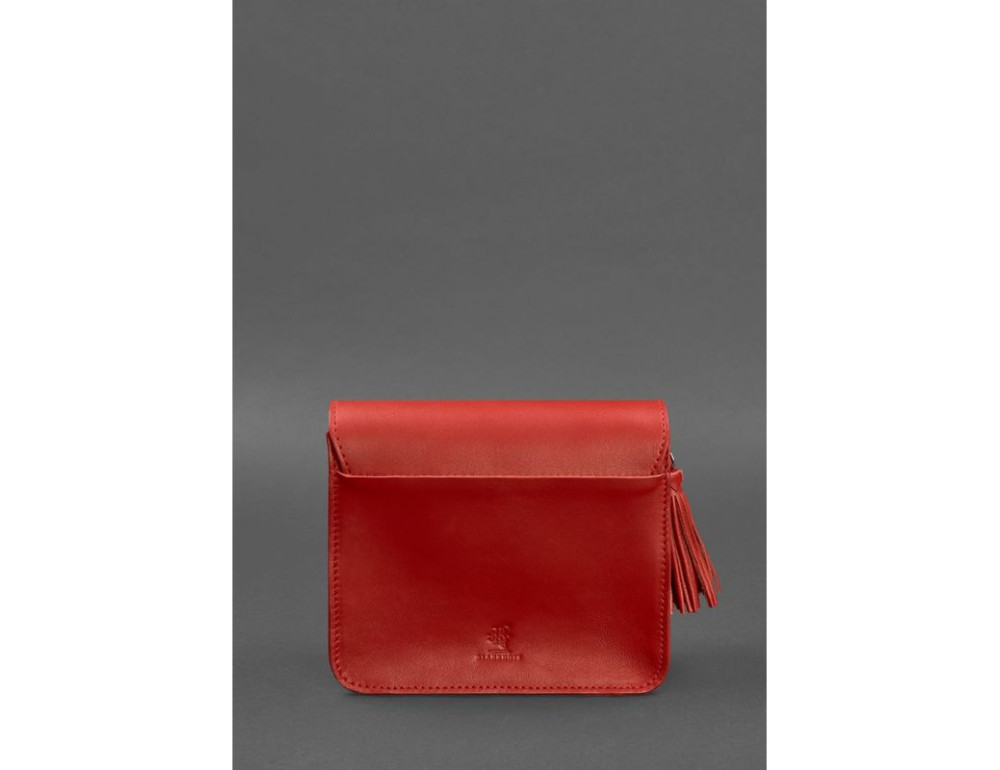 Шкіряна жіноча бохо сумка Лілу червона Blanknote BN-BAG-3-red - Фотографія № 5