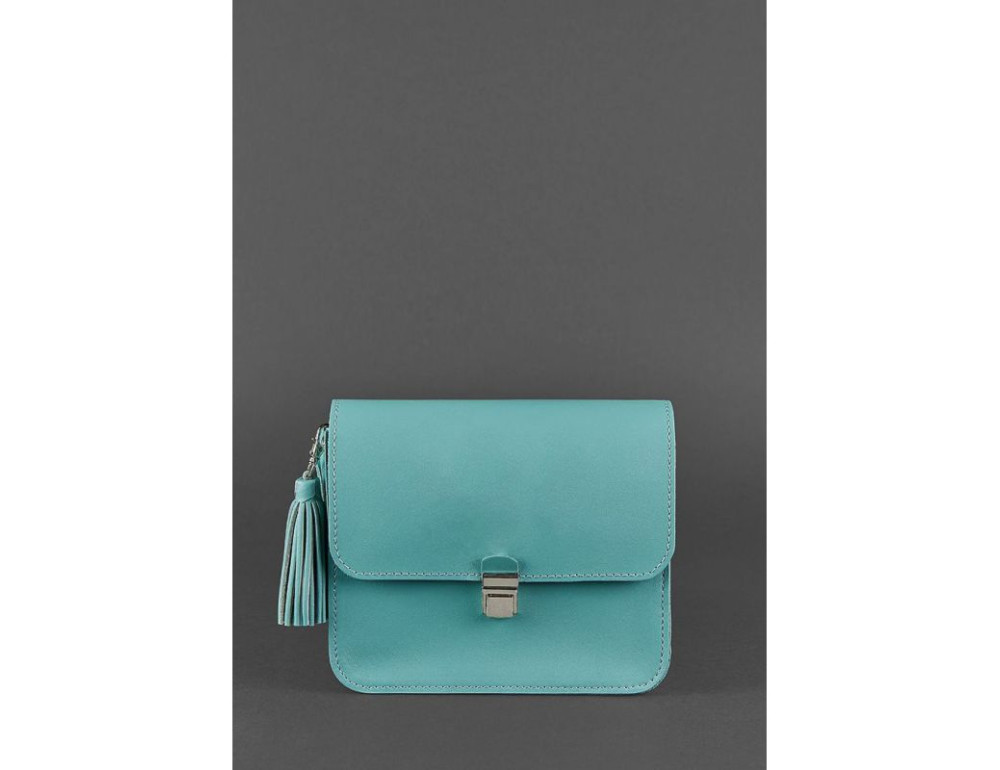 Бірюзова шкіряна сумочка Blanknote BN-BAG-3-tiffany - Фотографія № 6