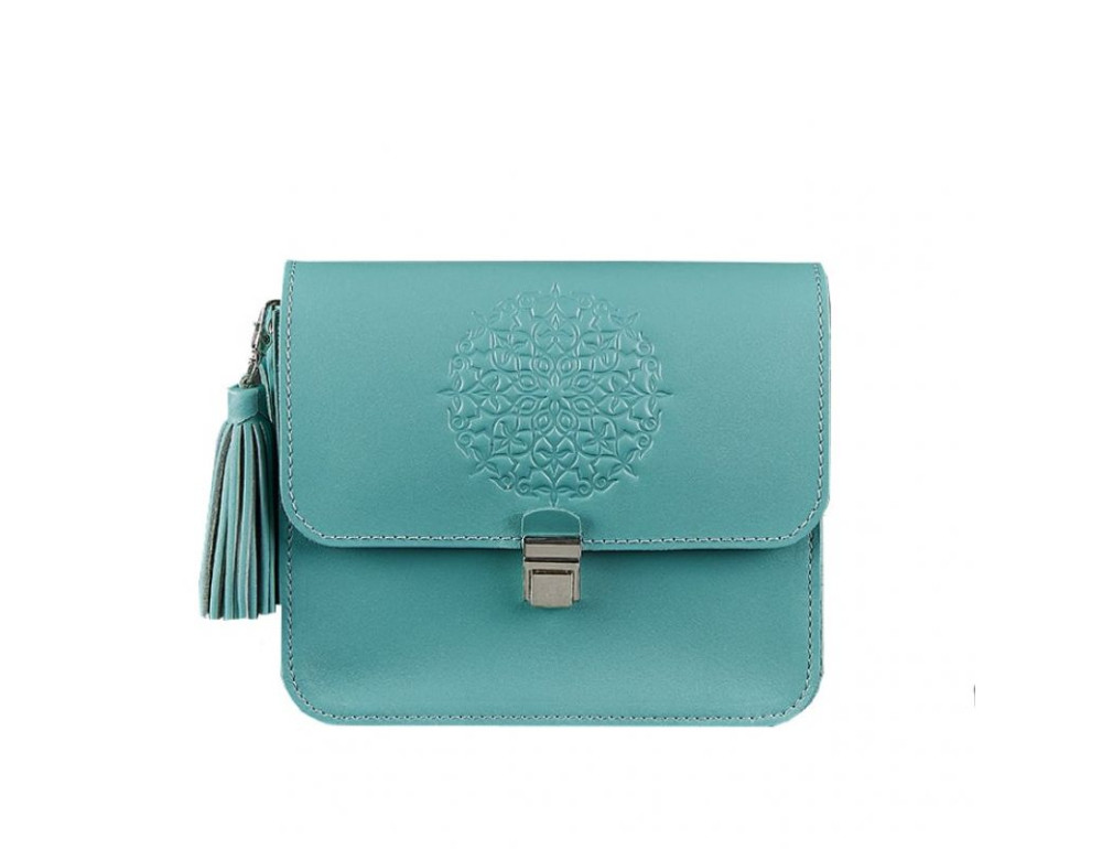 Бірюзова шкіряна сумочка Blanknote BN-BAG-3-tiffany - Фотографія № 8