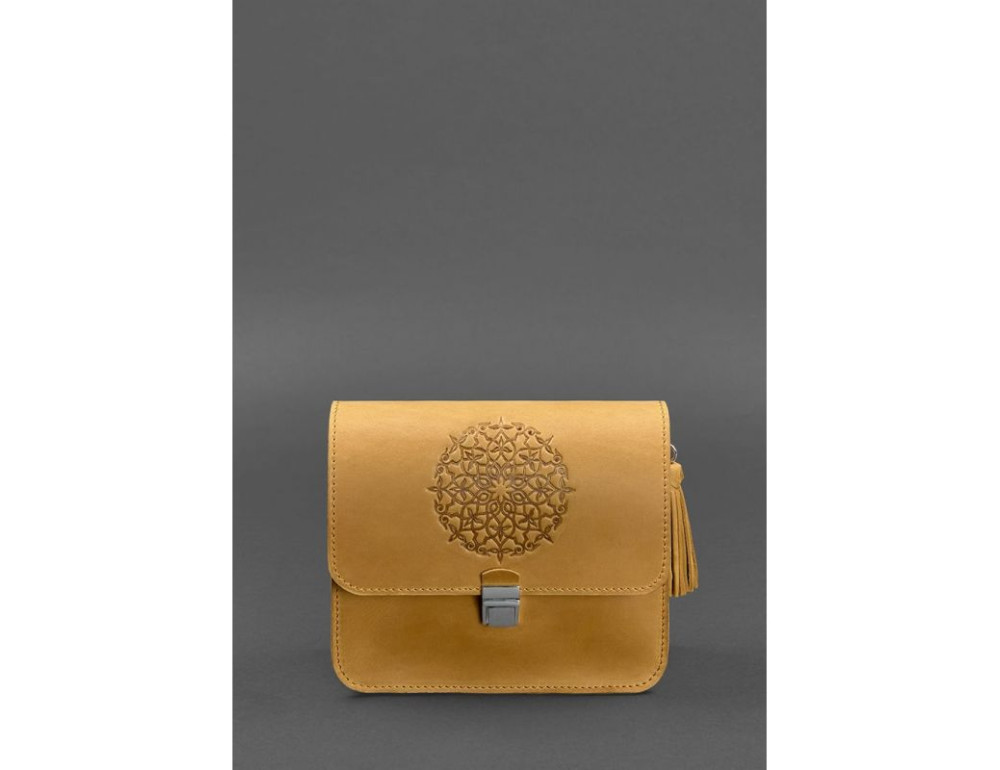 Жовта жіноча сумочка з кінської шкіри Crazy Hourse Blancnote BN-BAG-3-YLW-KR-MAN - Фотографія № 2