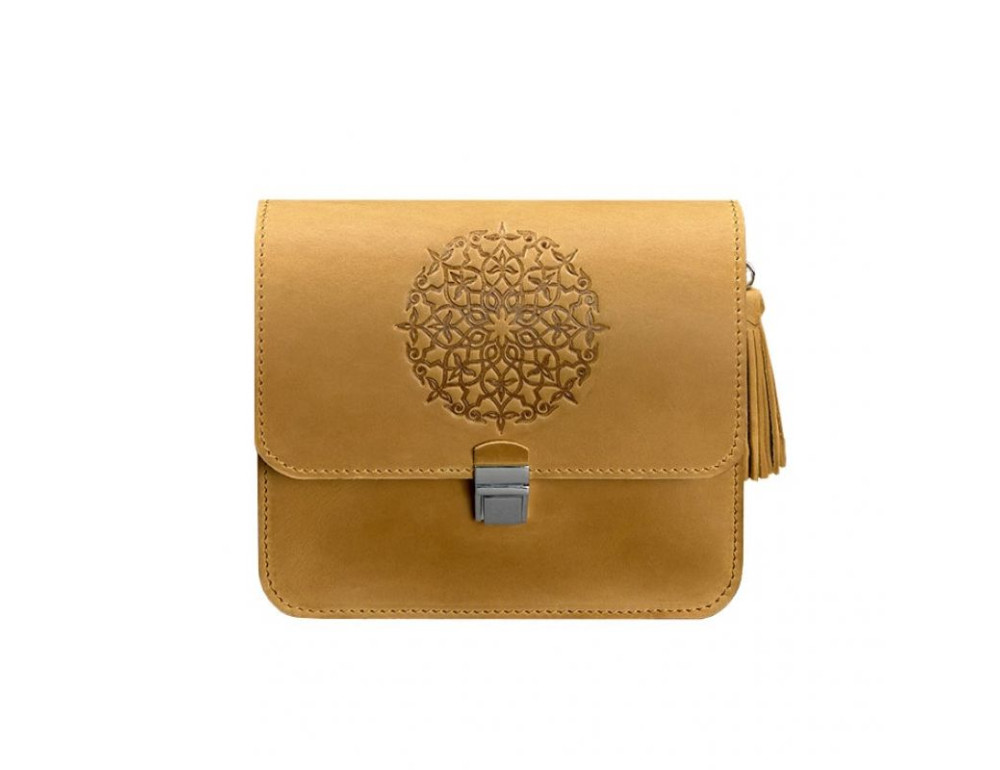 Жовта жіноча сумочка з кінської шкіри Crazy Hourse Blancnote BN-BAG-3-YLW-KR-MAN - Фотографія № 10