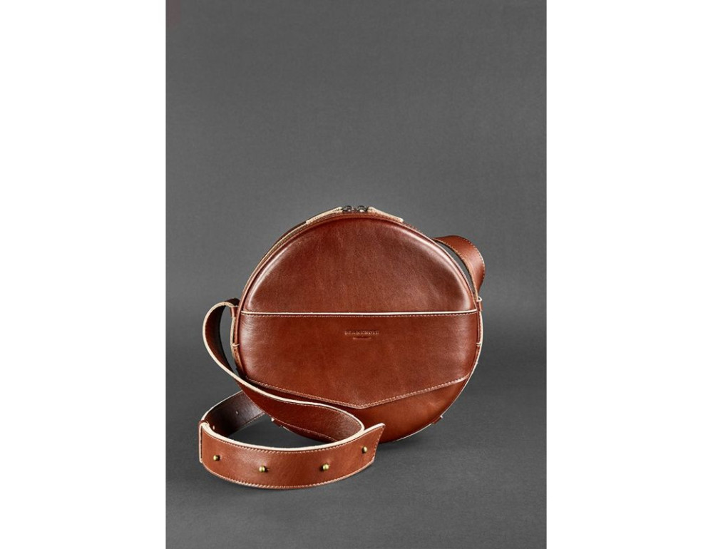 Круглая сумка-рюкзак maxi blanknote BN-BAG-30-k Коньяк  - Фото № 2