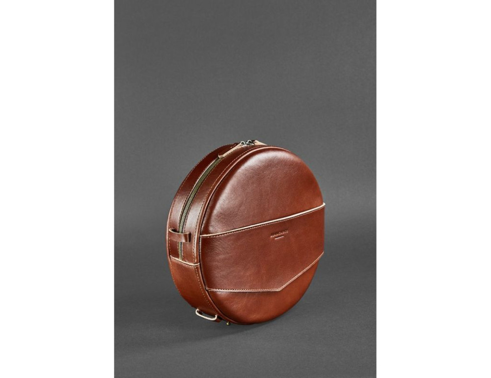 Круглая сумка-рюкзак maxi blanknote BN-BAG-30-k Коньяк  - Фото № 3