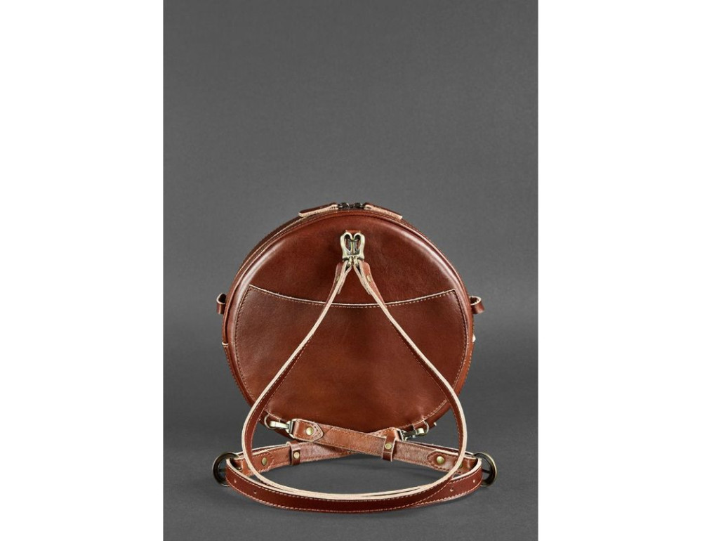Круглая сумка-рюкзак maxi blanknote BN-BAG-30-k Коньяк  - Фото № 5
