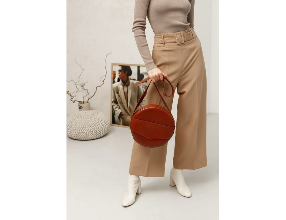 Круглая сумка-рюкзак maxi blanknote BN-BAG-30-k Коньяк  - Фото № 8