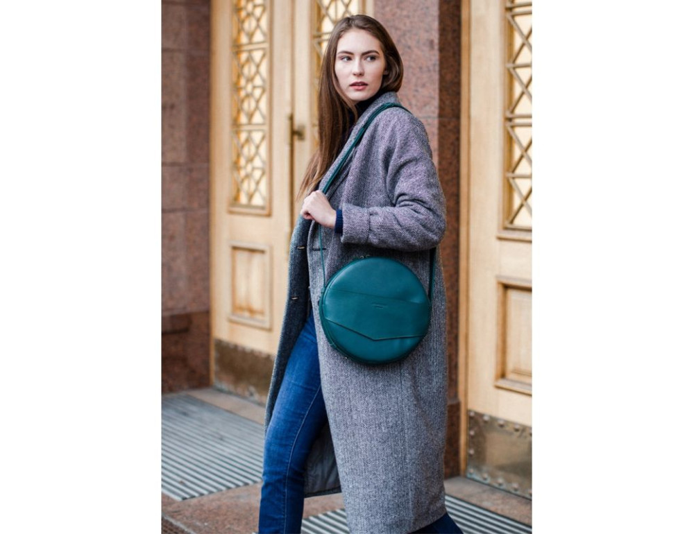 Круглая сумка-рюкзак maxi blanknote BN-BAG-30-malachite зелёный - Фото № 7