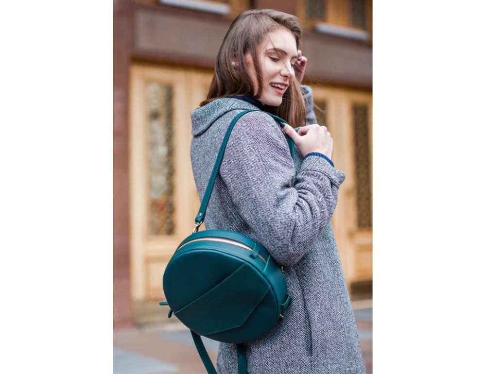 Круглая сумка-рюкзак maxi blanknote BN-BAG-30-malachite зелёный - Фото № 8